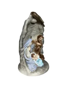 Natività in blocco con ambientazione grotta 10 cm 2
