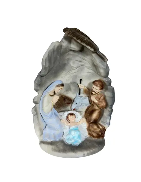 Natività in blocco con ambientazione grotta 10 cm