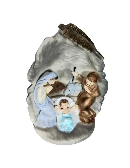 Natività in blocco con ambientazione grotta 10 cm