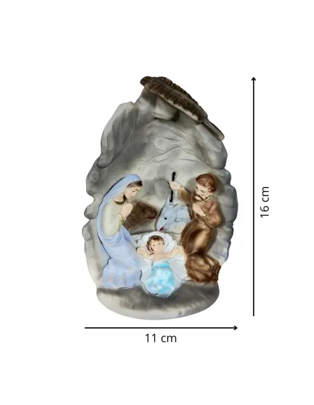Natività in blocco con ambientazione grotta 10 cm