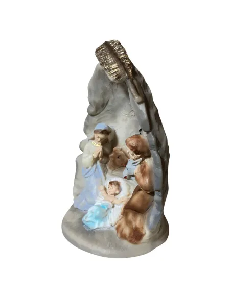Natività in blocco con ambientazione grotta 10 cm