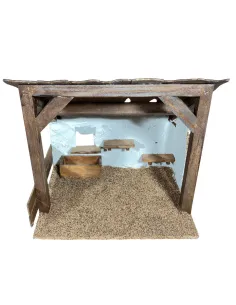 Ambientazione per natività o stalla in legno per statue da 20 cm 2