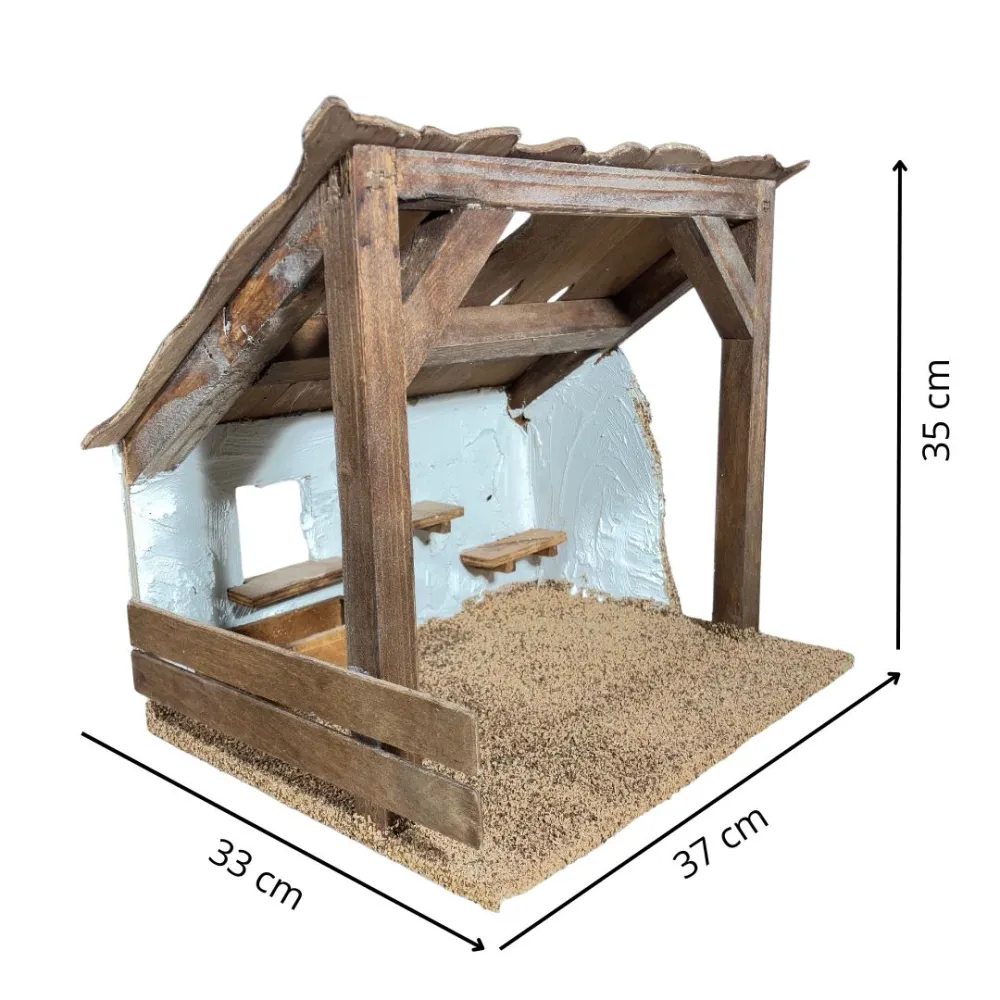 Wooden Setting for the Nativity or Stable for 20 cm Nativity Figures
