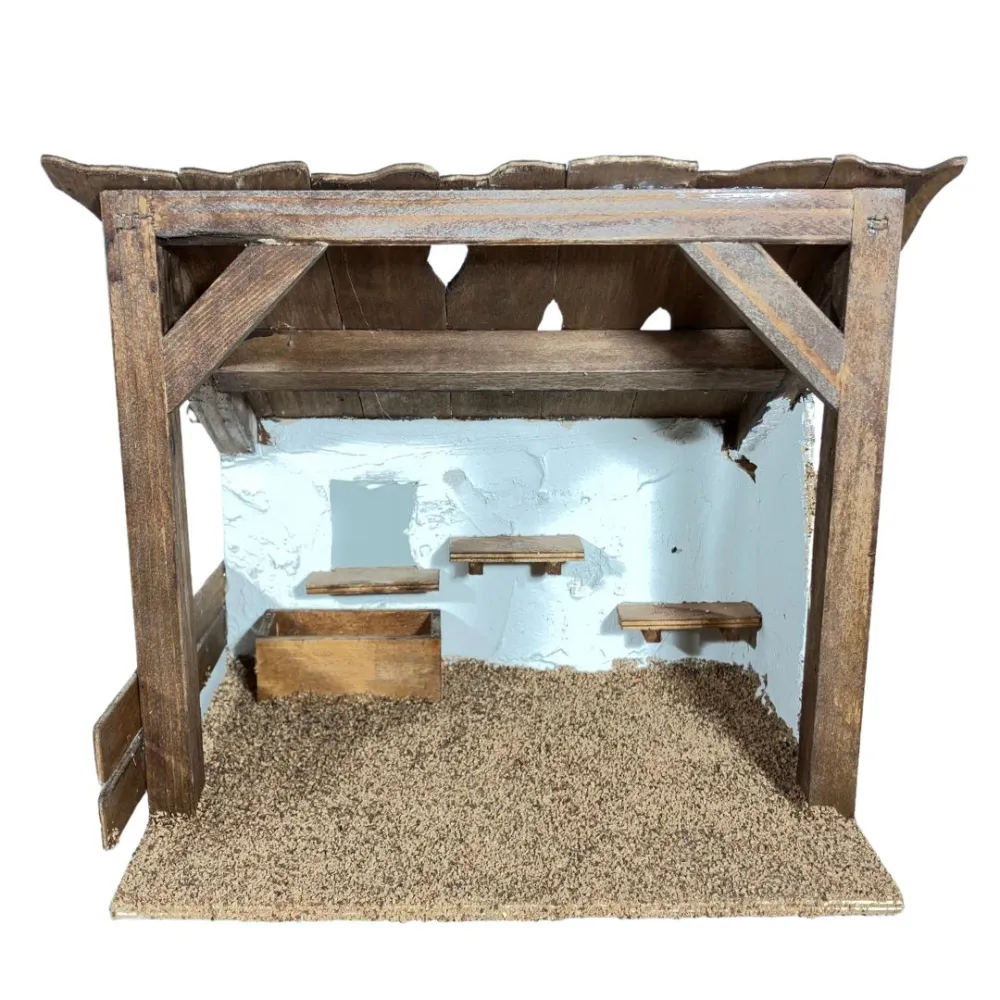 Wooden Setting for the Nativity or Stable for 30 cm Nativity Figures