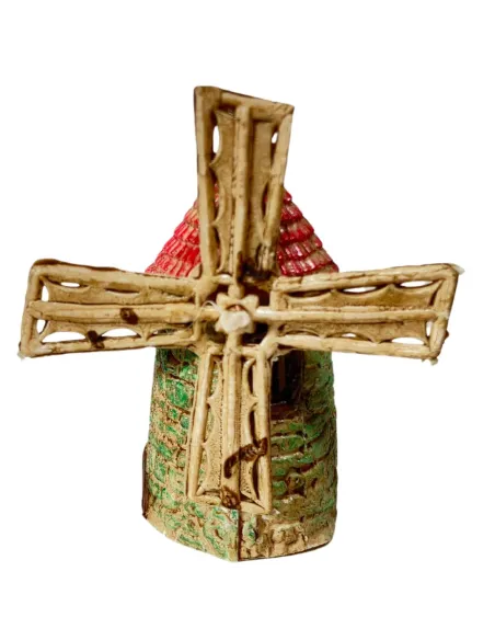 Set of Five Miniature Nativity Accessories: Well, House, Windmill and Bridge
