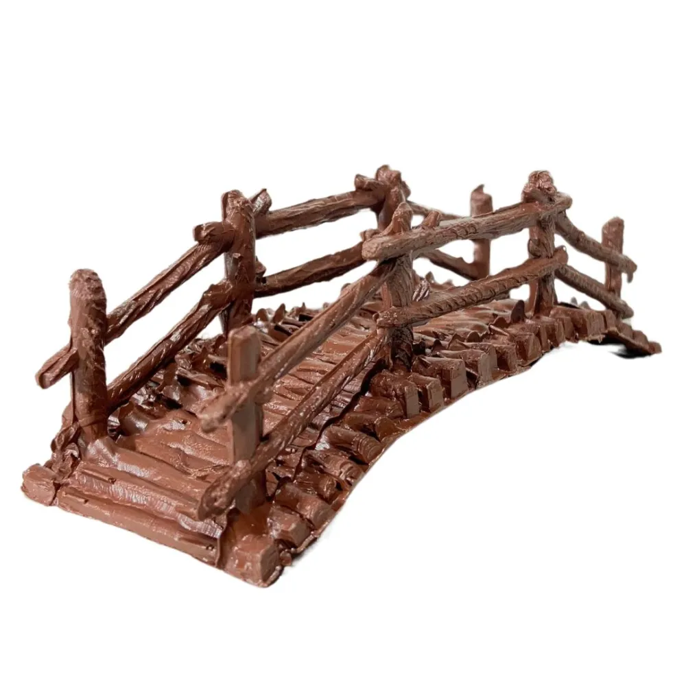Set of Five Miniature Nativity Accessories: Well, House, Windmill and Bridge