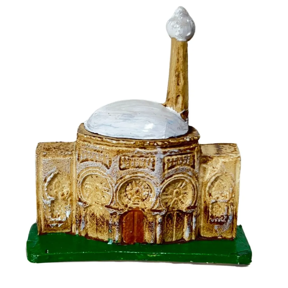 Set of Five Miniature Nativity Accessories: Well, House, Windmill and Bridge