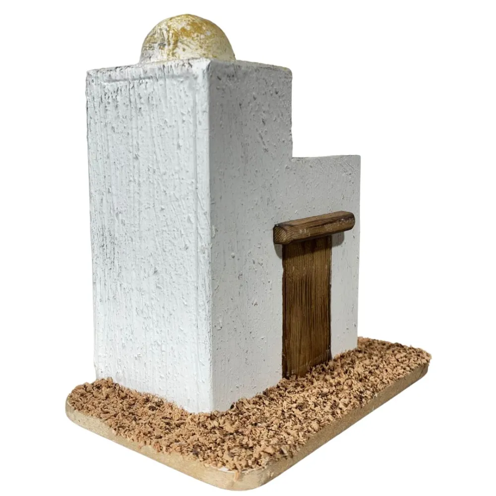 Wooden Palestinian House with Terrace for 4–5 cm Nativity Figures