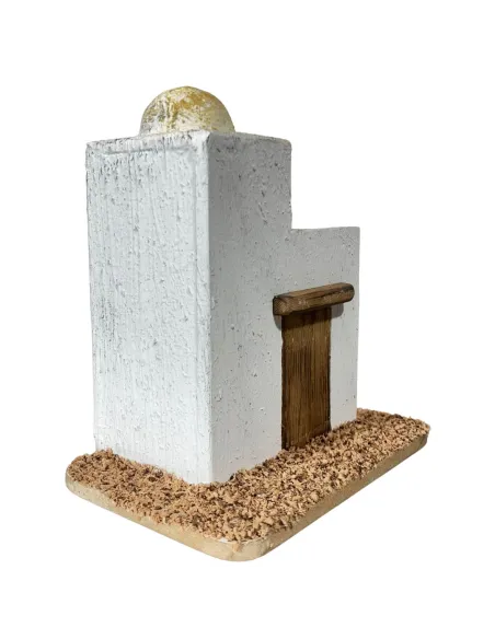Casa palestinese in legno con terrazza per statue da 4-5 cm