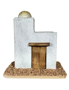 Casa palestinese in legno con terrazza per statue da 4-5 cm
