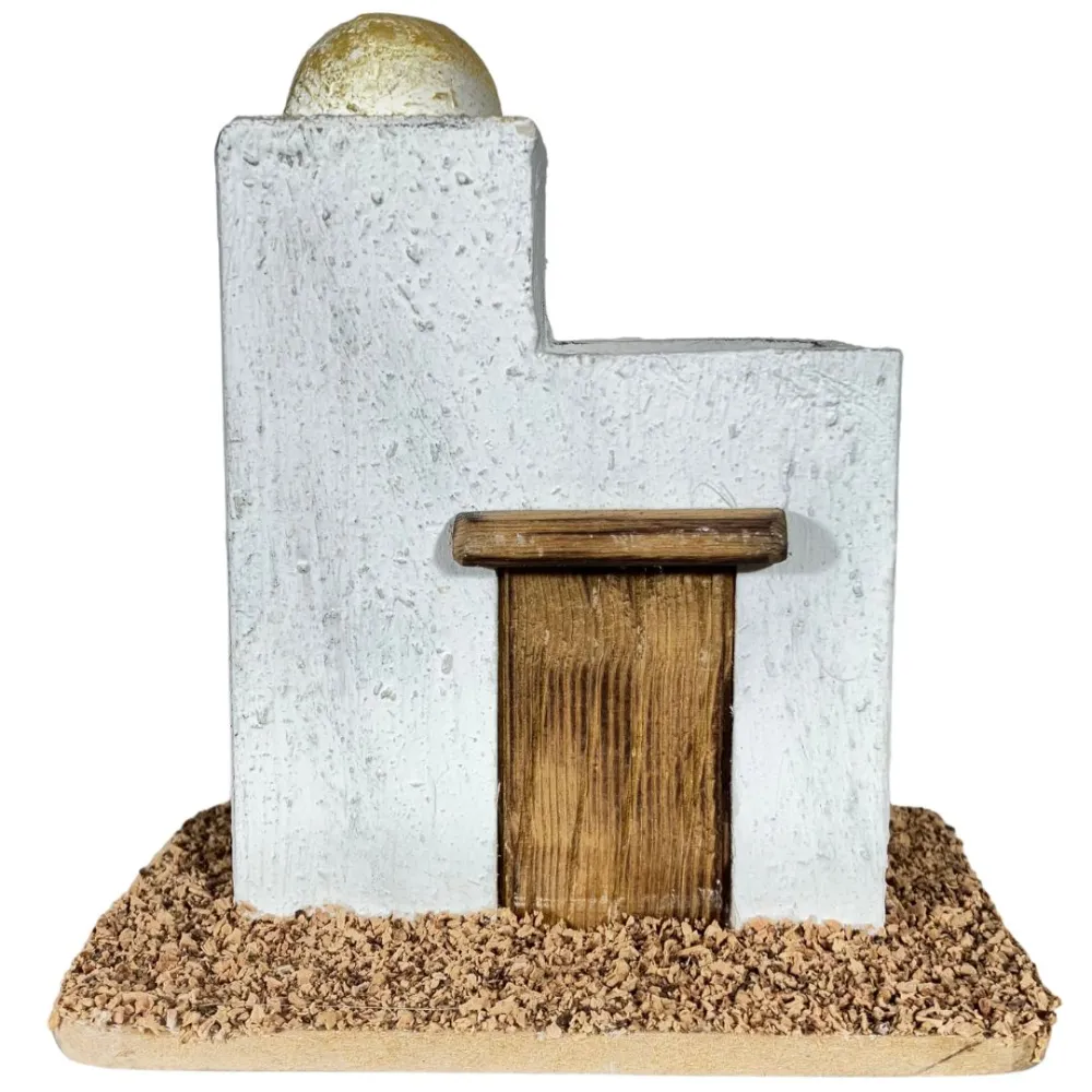 Wooden Palestinian House with Terrace for 4–5 cm Nativity Figures