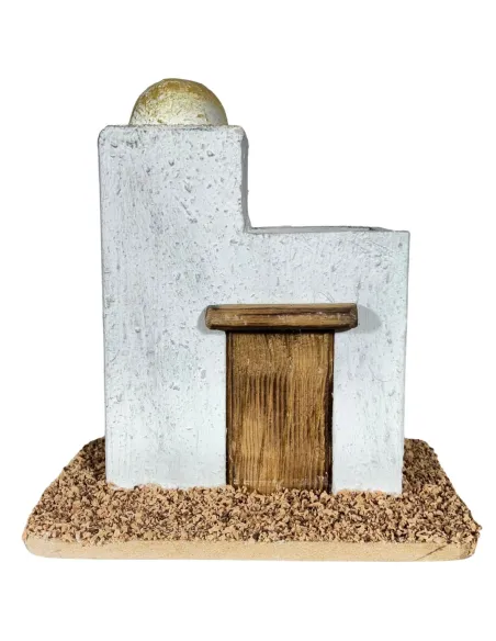 Casa palestinese in legno con terrazza per statue da 4-5 cm
