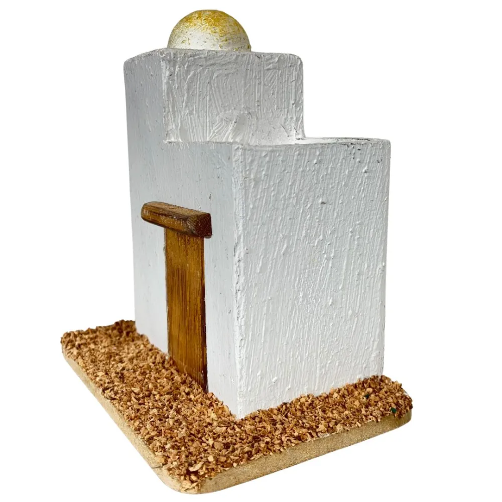 Wooden Palestinian House with Terrace for 4–5 cm Nativity Figures