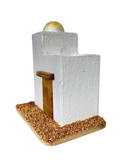 Casa palestinese in legno con terrazza per statue da 4-5 cm