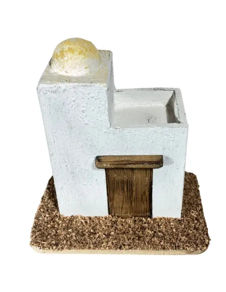 Casa palestinese in legno con terrazza per statue da 4-5 cm