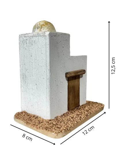 Casa palestinese in legno con terrazza per statue da 4-5 cm