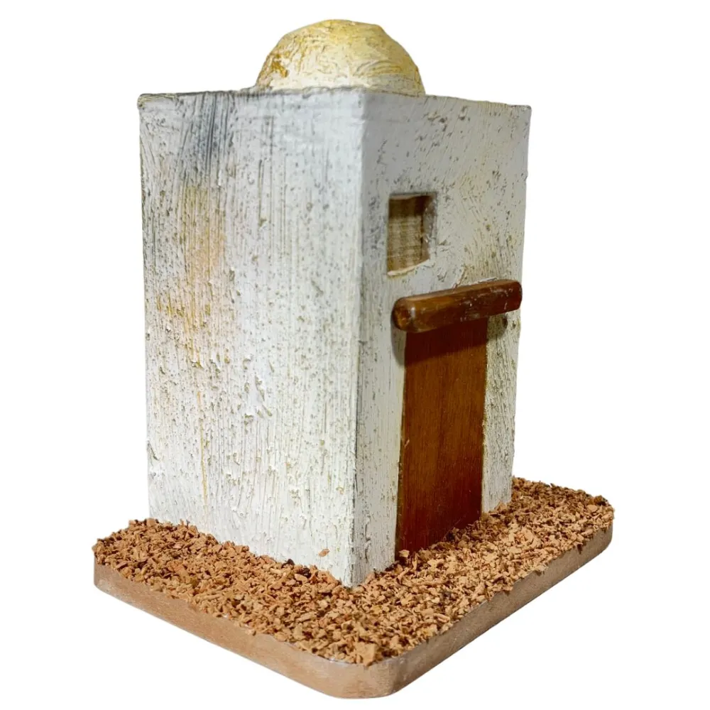 Wooden Palestinian House with Dome for 4–5 cm Nativity Figures