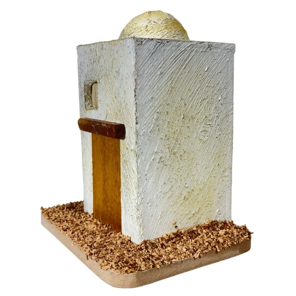 Wooden Palestinian House with Dome for 4–5 cm Nativity Figures