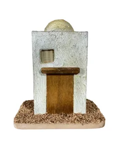 Casa palestinese in legno con cupola per statue da 4-5 cm