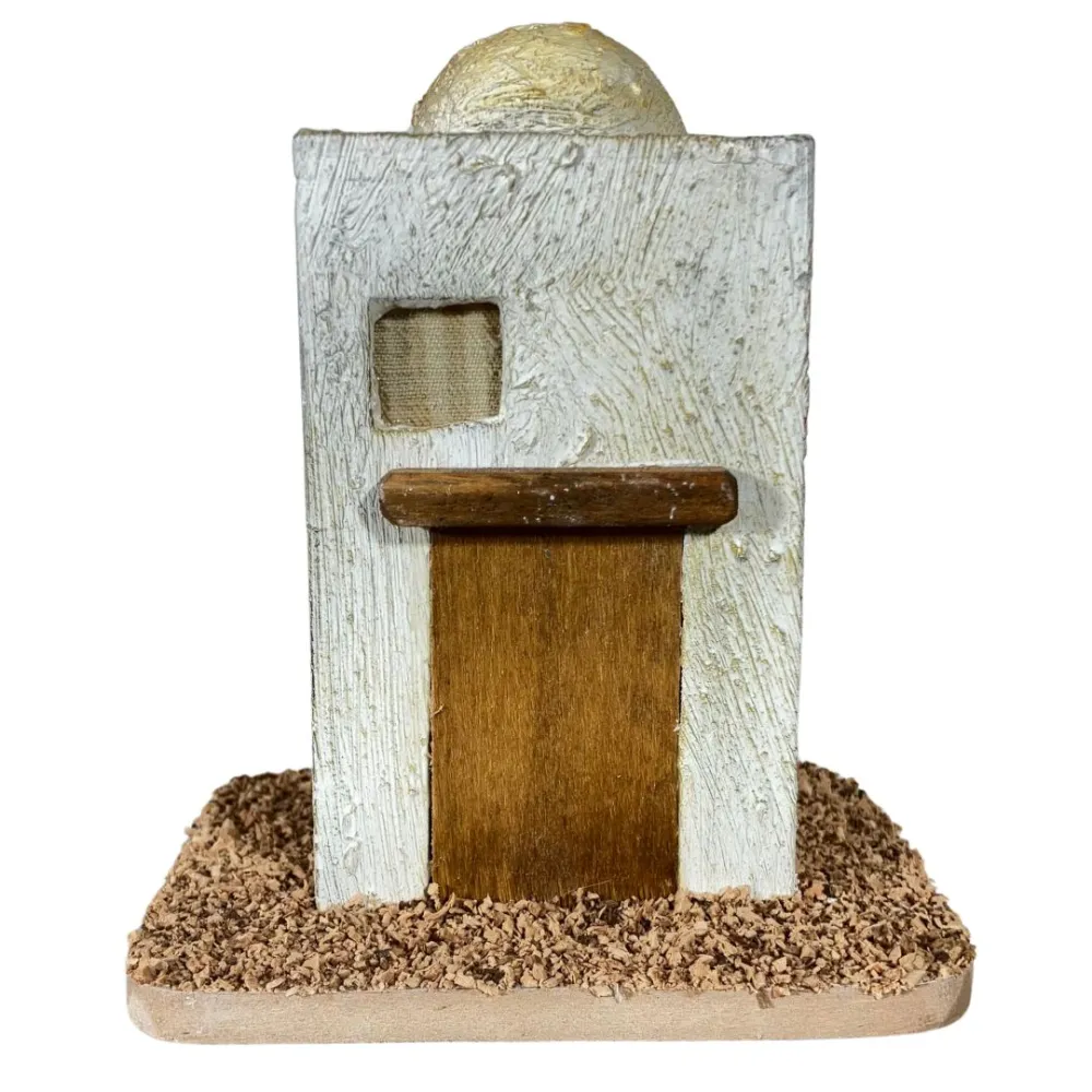 Wooden Palestinian House with Dome for 4–5 cm Nativity Figures