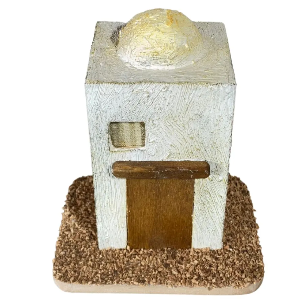 Wooden Palestinian House with Dome for 4–5 cm Nativity Figures