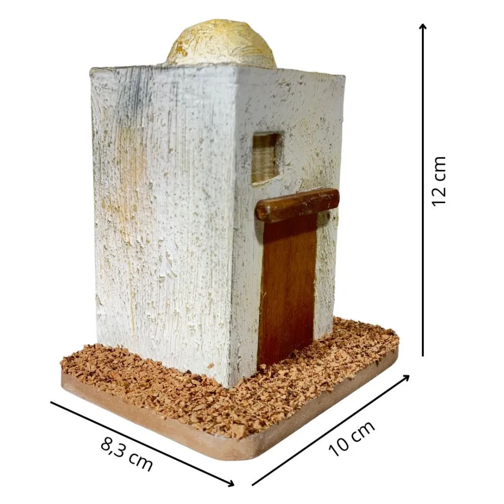 Wooden Palestinian House with Dome for 4–5 cm Nativity Figures