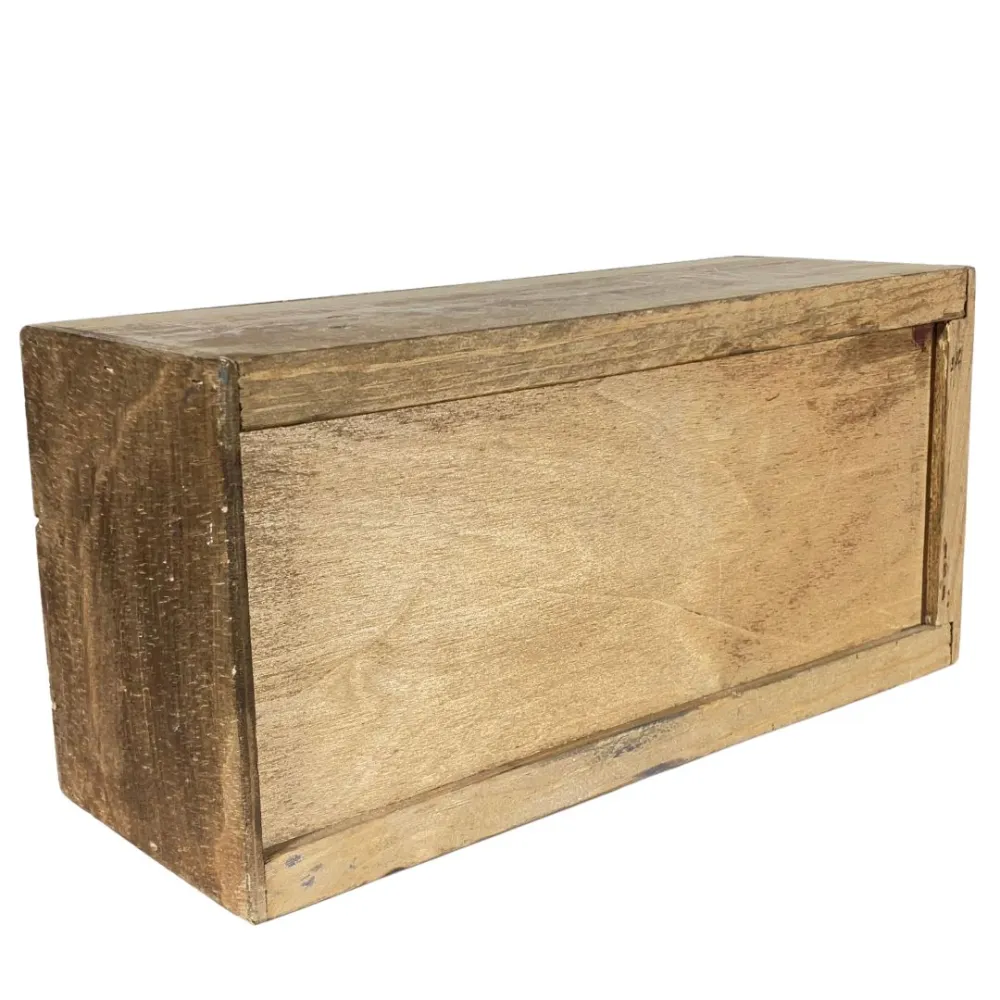 Nativity Scene in Wooden Wine Crate with Lights, Fire Effect and 3,5 cm Nativity Figures
