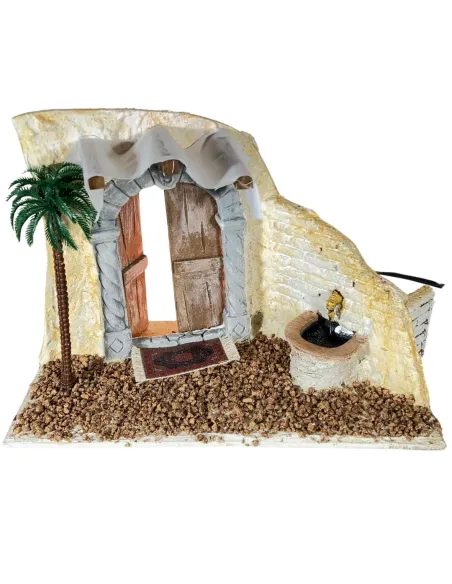 Ambientazione orientale con fontana funzionante per statue da 10-12 cm