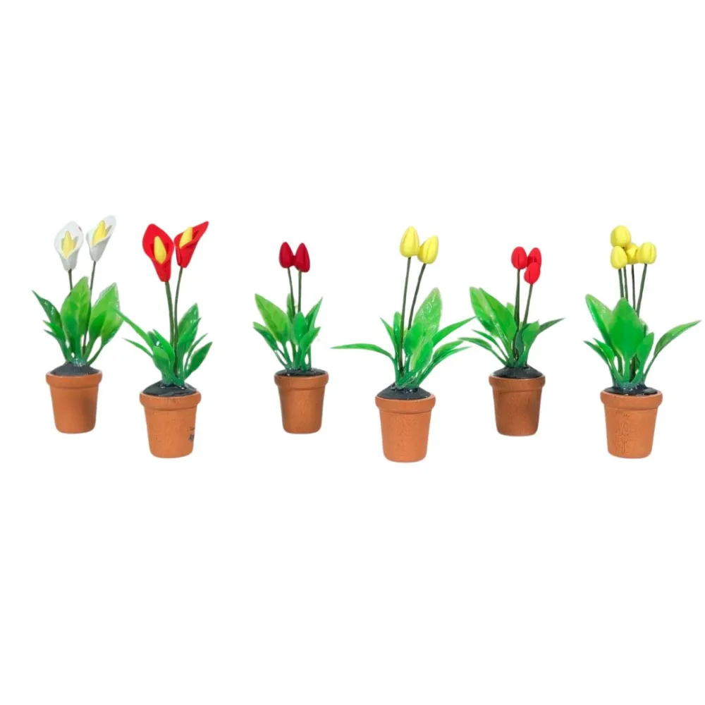 Set of 6 flower vases for 20 cm Nativity figures