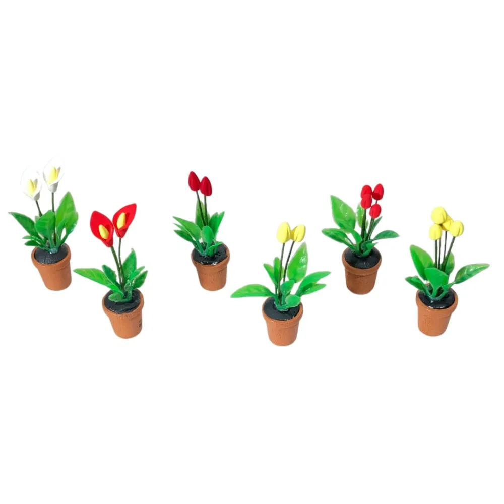 Set of 6 flower vases for 20 cm Nativity figures