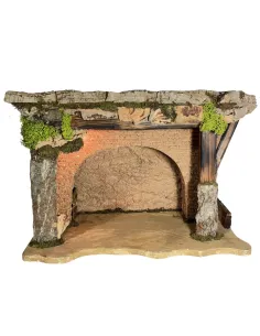 Cork and Wooden Setting with 220 V Light for 10–12 cm Nativity Figures