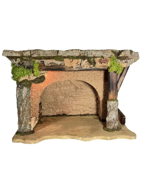 Cork and Wooden Setting with 220 V Light for 10–12 cm Nativity Figures