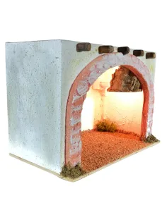 Palestinian Arched Setting with Light for 8–10 cm Nativity Figures