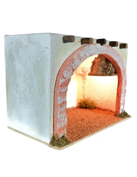 Palestinian Arched Setting with Light for 8–10 cm Nativity Figures