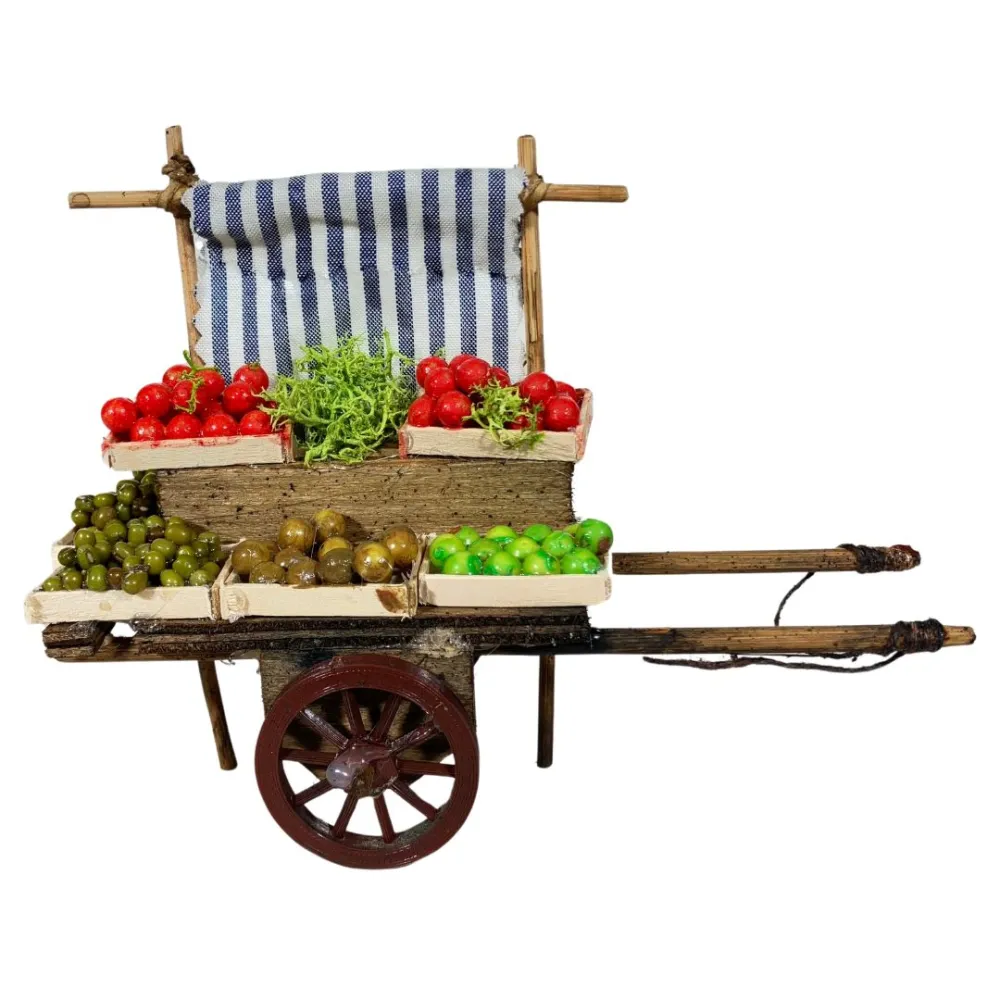 Wooden Cart with Fruit and Vegetables for 8–10 cm Nativity Figures