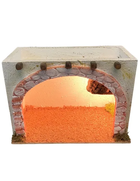 Palestinian Arched Setting with Light for 8–10 cm Nativity Figures
