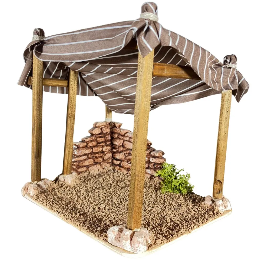 Palestinian Fabric and Plaster Tent for 8–10 cm Nativity Figures