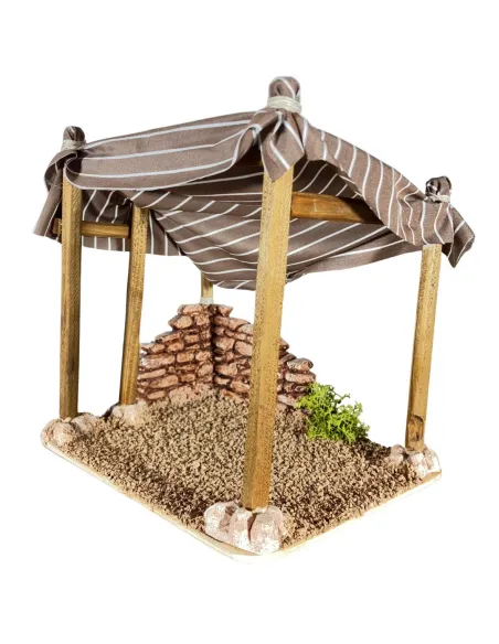 Palestinian Fabric and Plaster Tent for 8–10 cm Nativity Figures