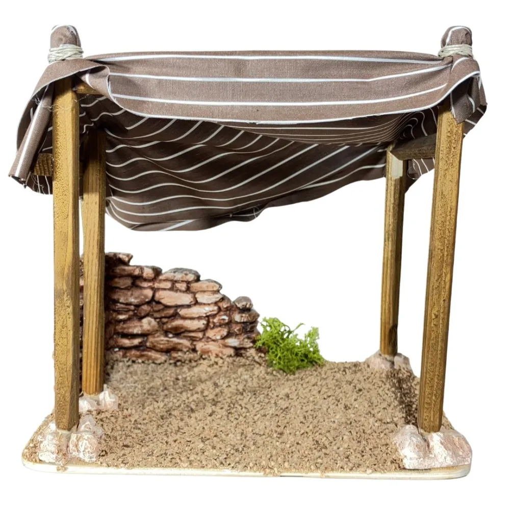 Palestinian Fabric and Plaster Tent for 8–10 cm Nativity Figures