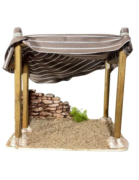 Palestinian Fabric and Plaster Tent for 8–10 cm Nativity Figures