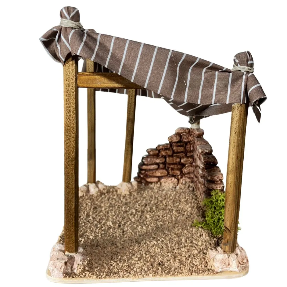 Palestinian Fabric and Plaster Tent for 8–10 cm Nativity Figures