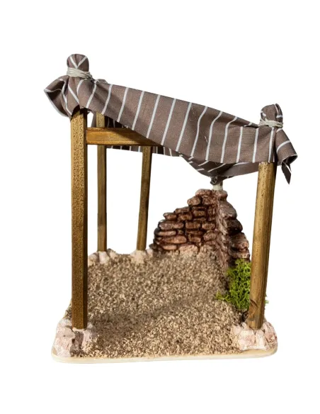 Palestinian Fabric and Plaster Tent for 8–10 cm Nativity Figures