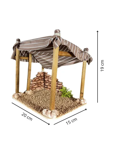 Palestinian Fabric and Plaster Tent for 8–10 cm Nativity Figures