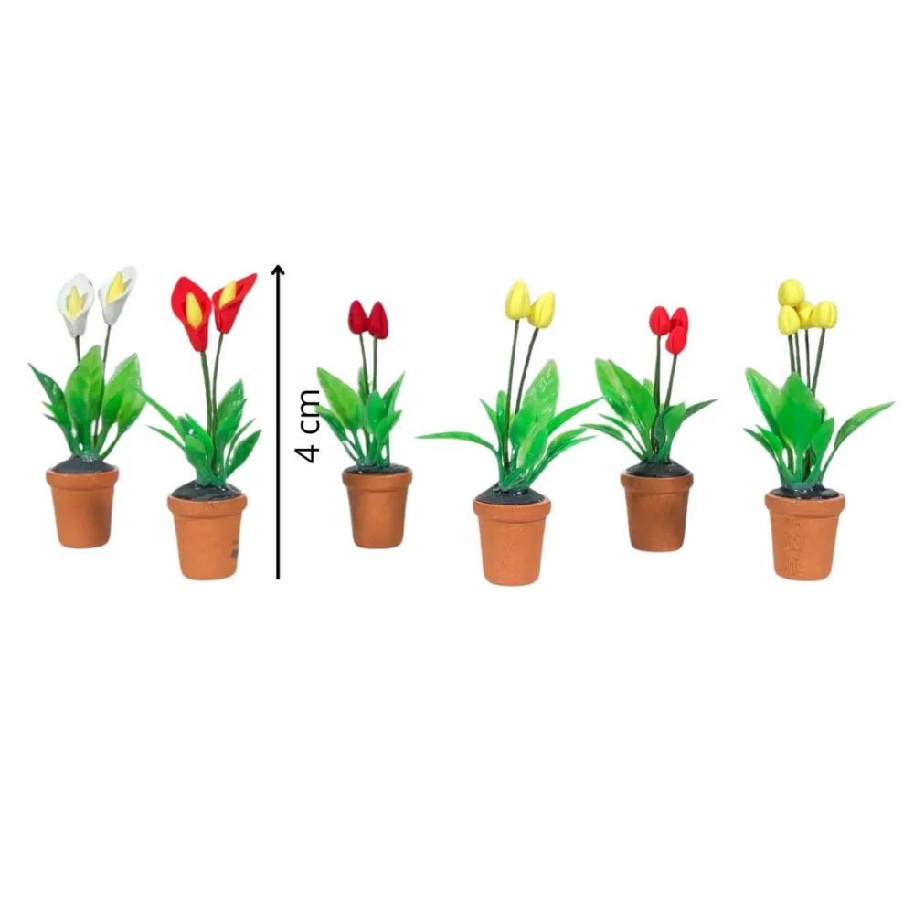 Set of 6 flower vases for 20 cm Nativity figures