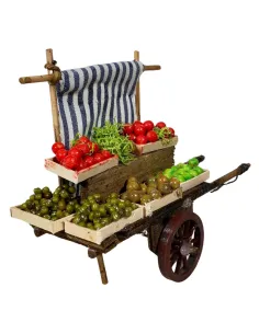 Wooden Cart with Fruit and Vegetables for 8–10 cm Nativity Figures