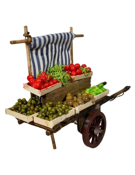 Carretto contadino con frutta e ortaggi per statue da 8-10 cm