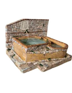 Fontana a doppia vasca in resina per statue da 12-15 cm 2