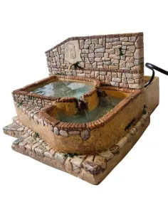 Fontana a doppia vasca in resina per statue da 12-15 cm