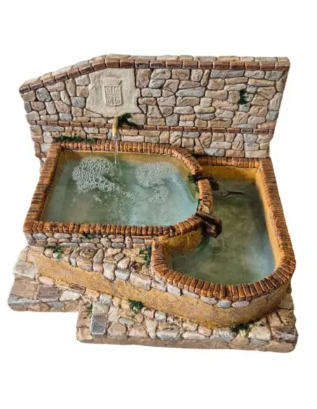 Fontana a doppia vasca in resina per statue da 12-15 cm