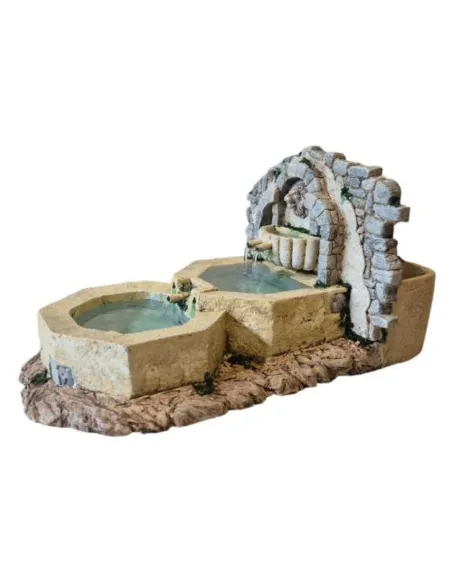 Fontana a tripla vasca esagonale in resina per statue da 12-15 cm